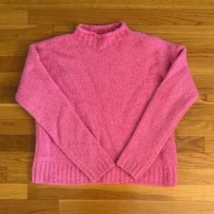 J. Crew Vibrant Pink Turtleneck Sweater